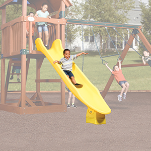 10' Yellow Rocket Slide for Swings Sets with 5' High Deck