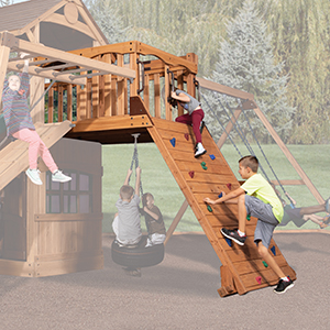 Olympian Summit Balcony XL with Rock Wall for Olympian Outlook Swing Sets