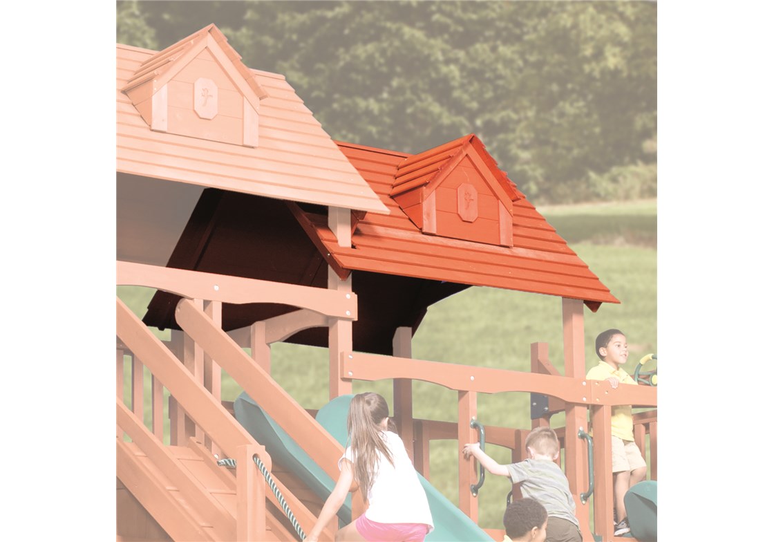 Treehouse Tower Wood Roof for Outdoor Swing Sets