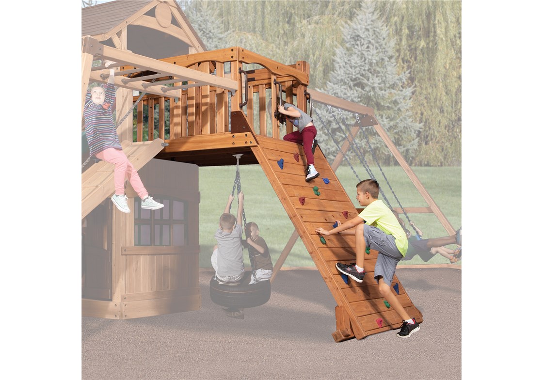 Adventure Summit Balcony XL with Rock Wall for Outdoor Playsets