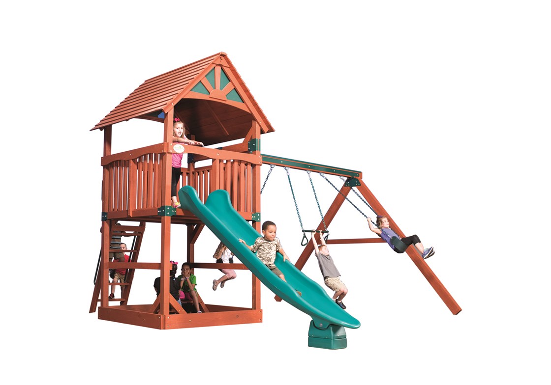 Adventure Treehouse Jumbo 1 with Wood Roof Cedar Swing Set