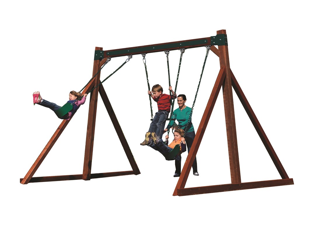 Free-Standing Wooden Swing Set