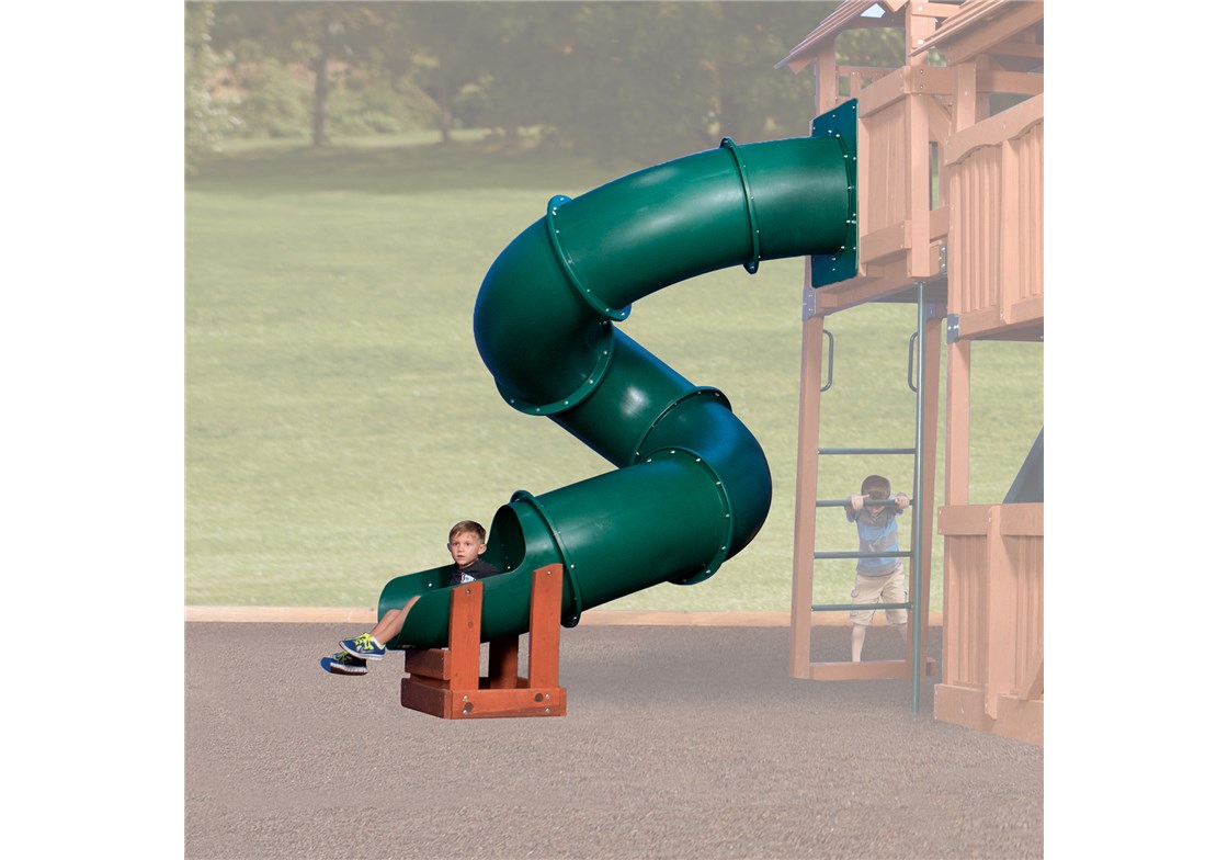 Mega Spiral Tube Slide for 7.5' High Deck for Backyard Swing Sets