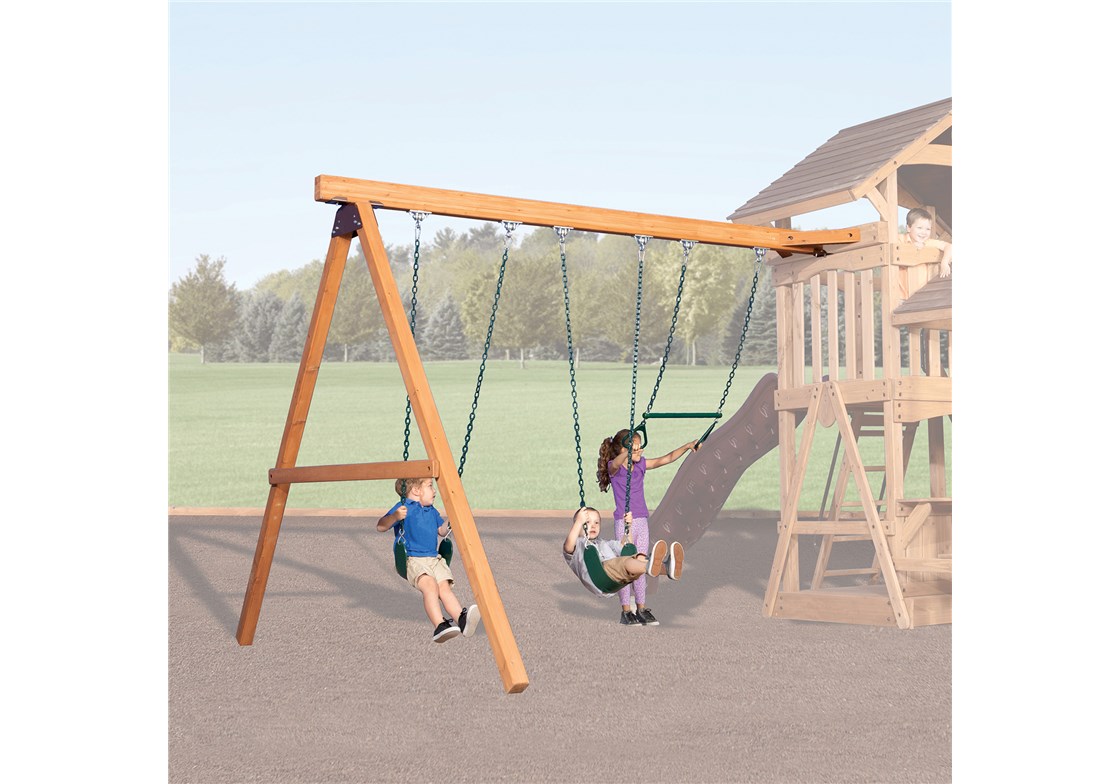 Outlook 3 Position 9' Swing Beam with 45" Cross Brace for Backyard Playsets