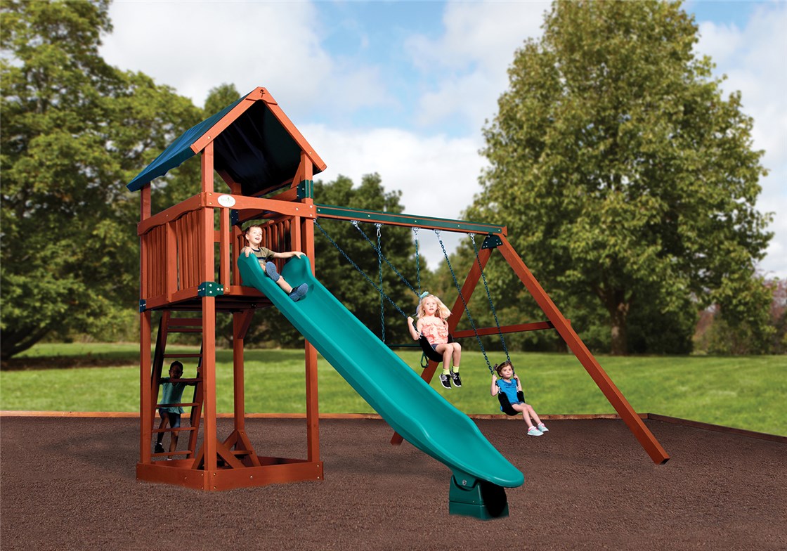 Olympian Treehouse Junior 1 with Tarp Roof Swing Set