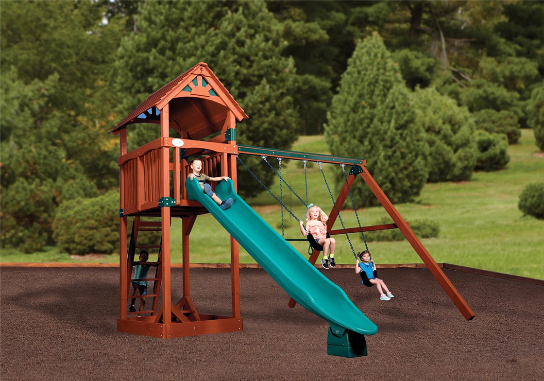 Olympian Treehouse Junior 1 with Wood Roof Playset