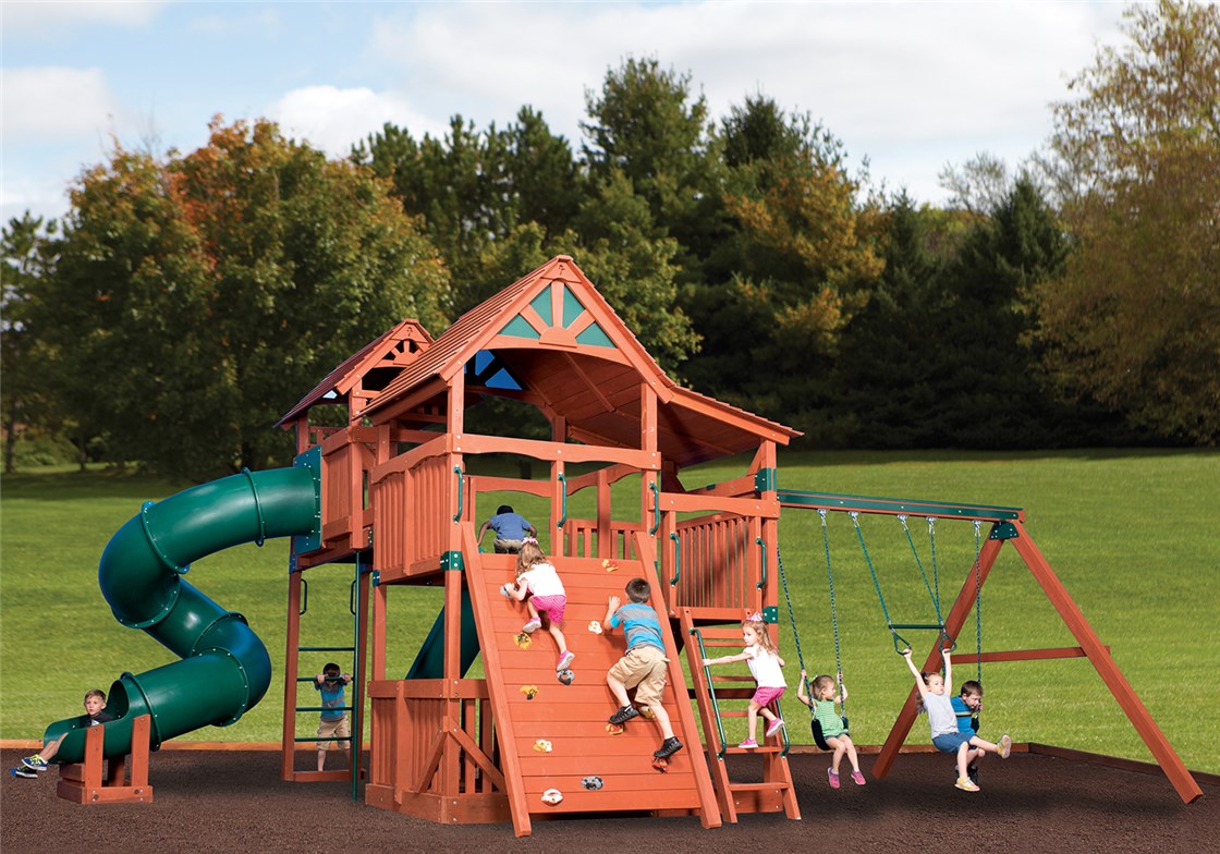 wooden tree house play set