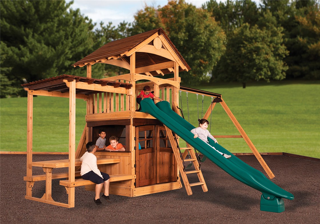 Olympian Treehouse XL 3 Cedar Swing Set