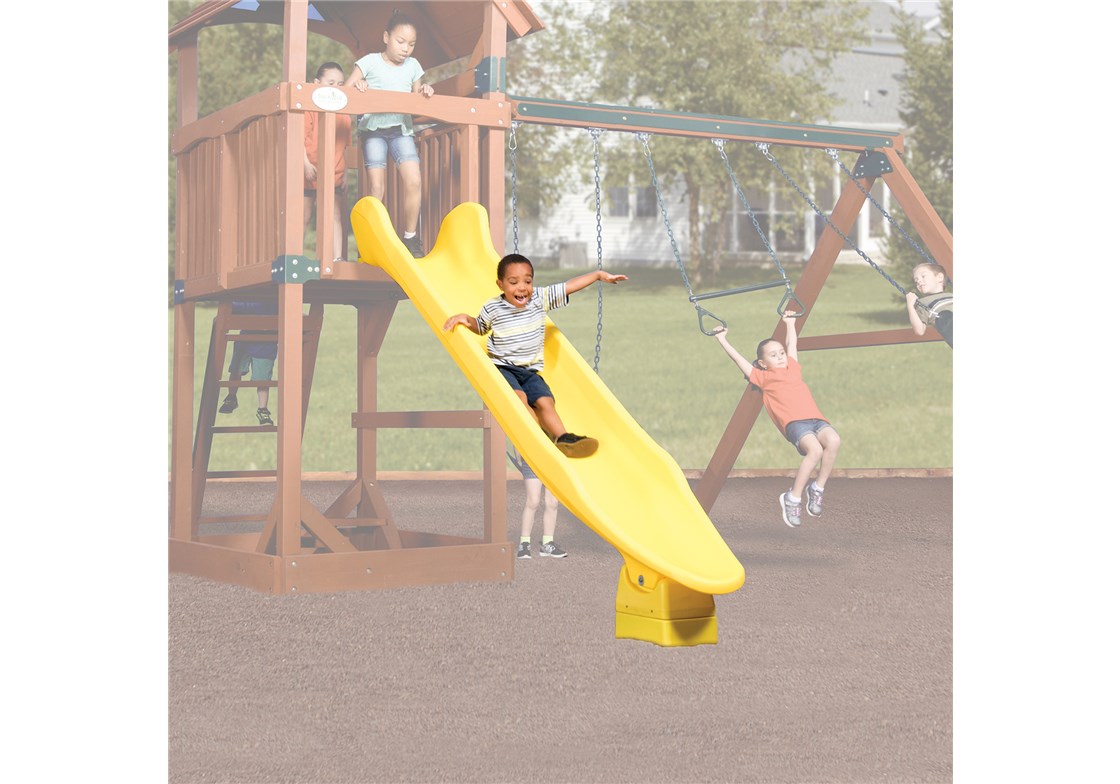 10' Yellow Rocket Scoop Slide for Outdoor Swing Sets