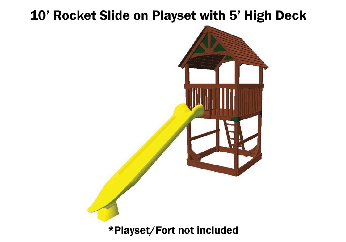 10' Yellow Rocket Scoop Slide for Backyard Playsets