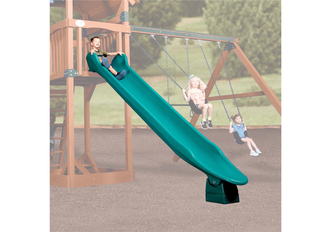 12' Green Rocket Scoop Slide for Outdoor Playsets