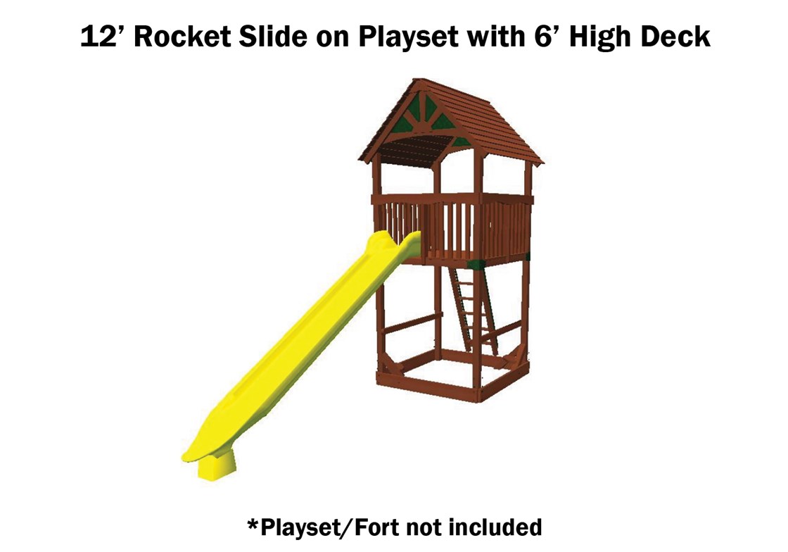 12' Yellow Rocket Scoop Slide for Cedar Playsets