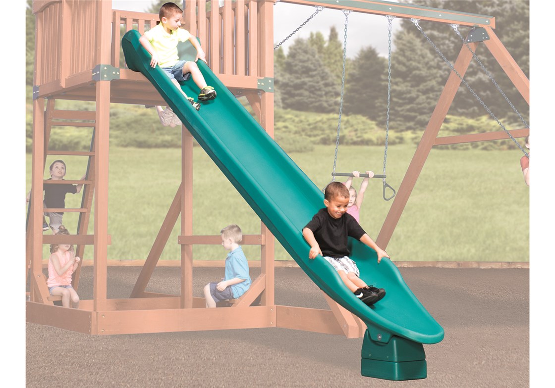 14' Green Rocket Scoop Slide for Wooden Swing Sets