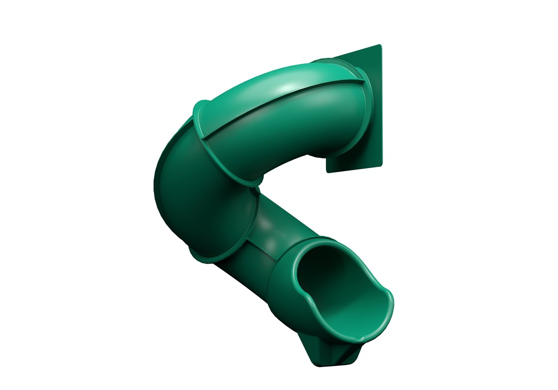 Green Spiral Tube Slide for 5' High Deck for Playsets