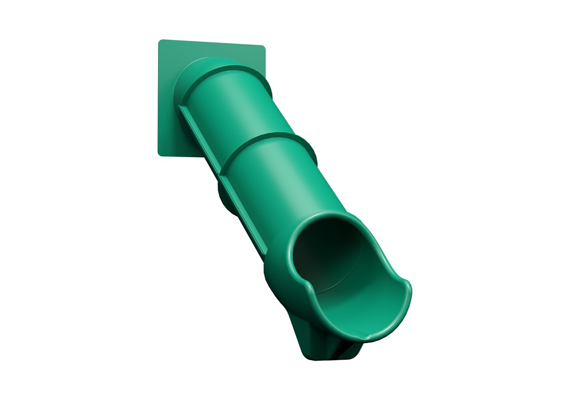 Green Straight Tube Slide for 5' High Deck for Outdoor Playsets