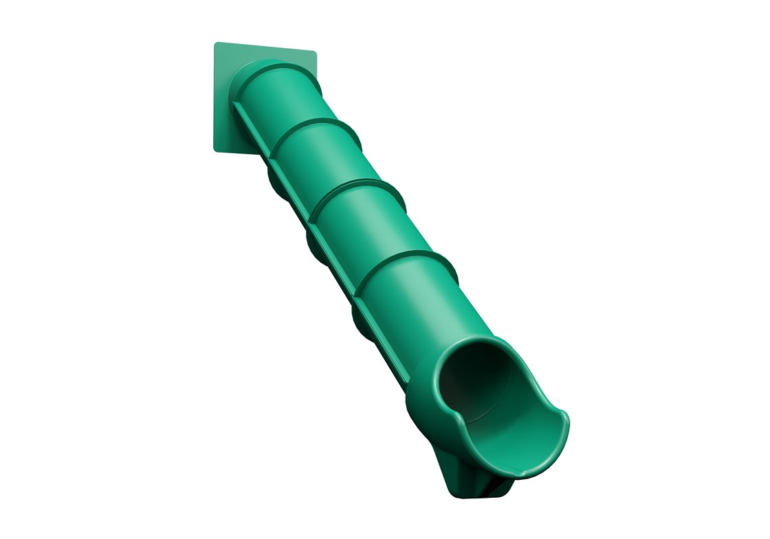Green Straight Tube Slide for 9' High Deck for Cedar Playsets
