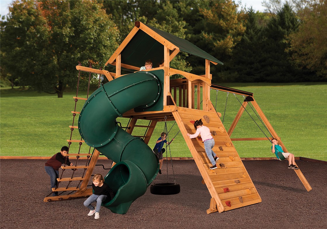 Titan Peak XL 3 Cedar Swing Set