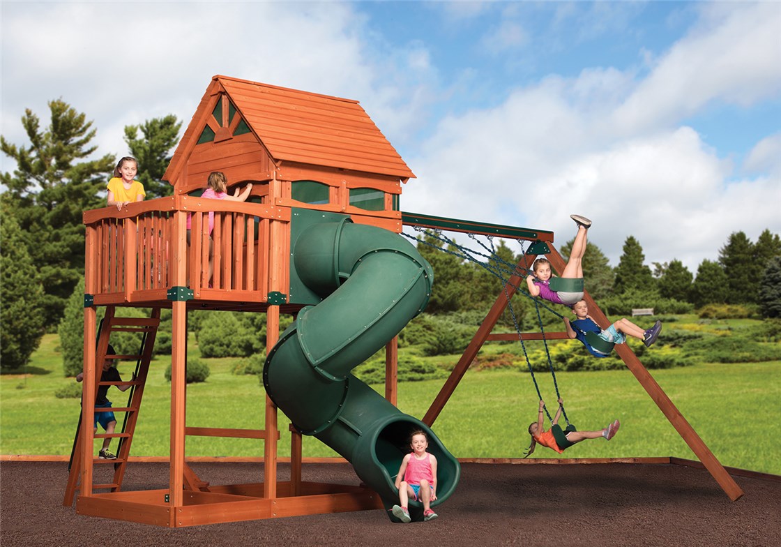 wooden tree house play set