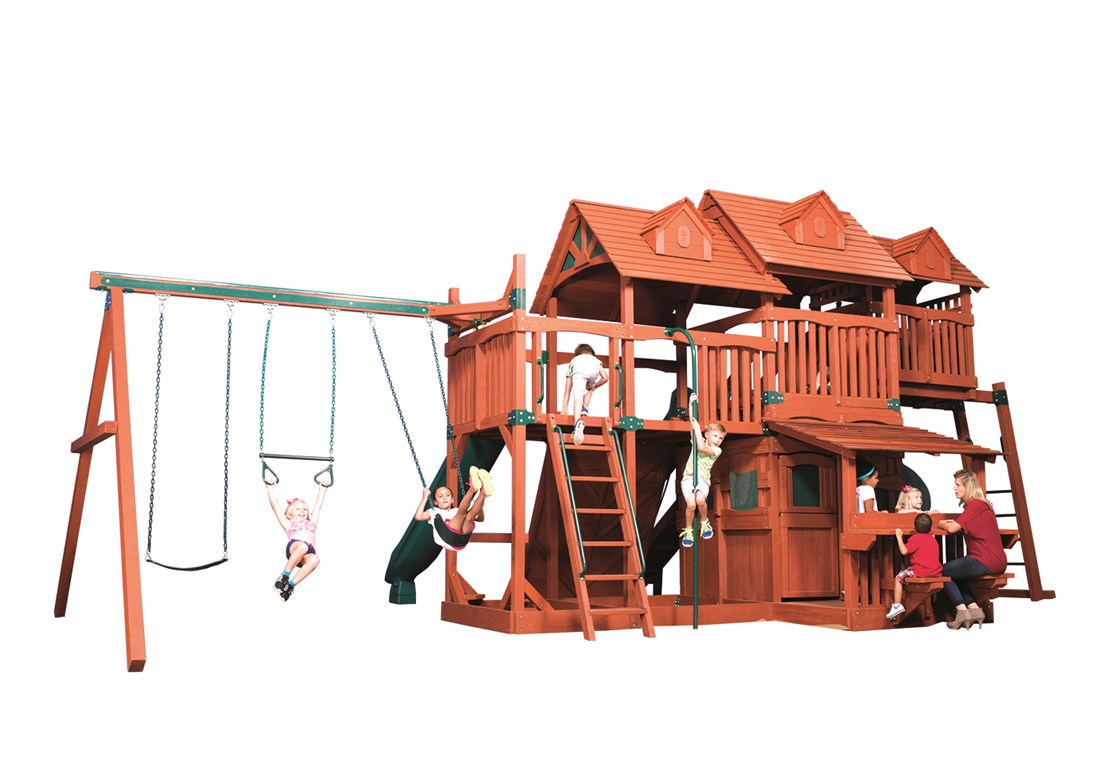 Titan Treehouse Jumbo 5 Cedar Swing Set