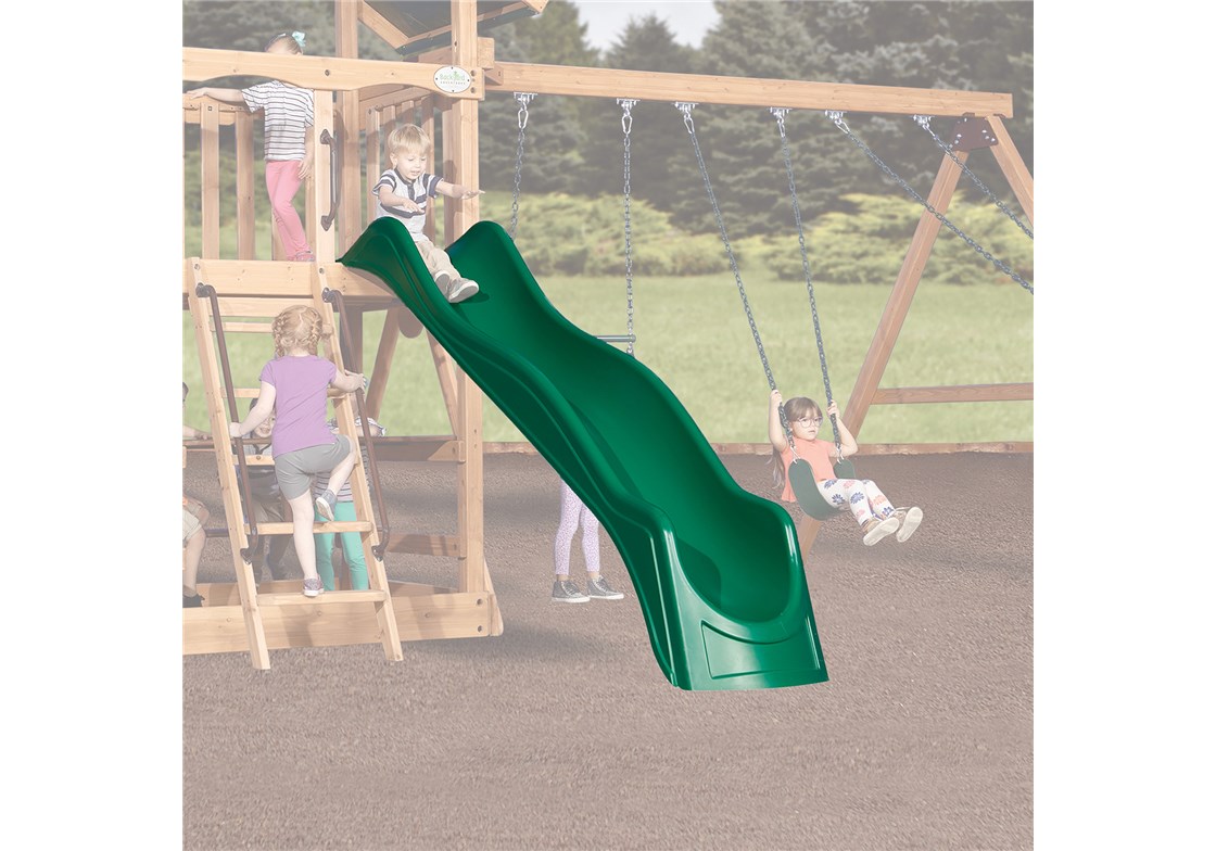 10' Green Wave Slide for Cedar Swing Sets