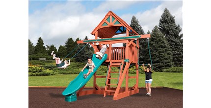 Adventure Treehouse Jumbo Space Saver with Wood Roof Outdoor Playset