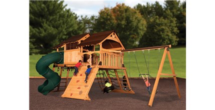Olympian Peak Jumbo 3 Backyard Swing Set