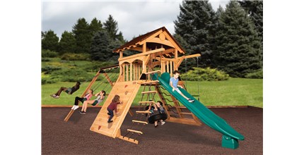 Olympian Peak XL 1 w/ Wood Roof Cedar Swing Set