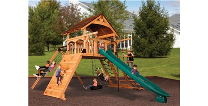 Titan Peak Jumbo 1 w/ Wood Roof Backyard Swing Set