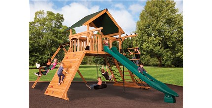 Titan Peak Jumbo 1 w/ Tarp Roof Green Cedar Swing Set