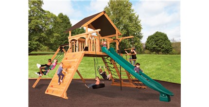 Titan Peak Jumbo 1 w/ Tarp Roof Mahogany Swing Set