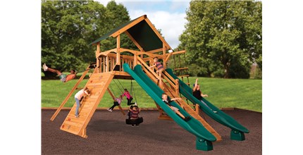 Titan Peak Jumbo 2 Wooden Swing Set