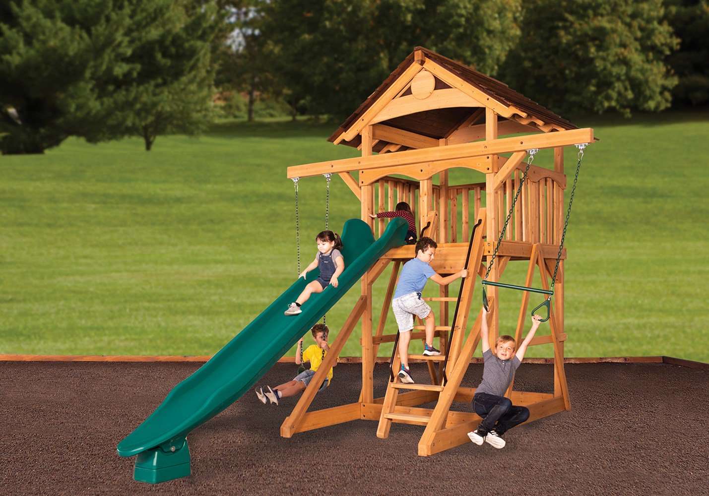 Olympian Treehouse XL Space Saver 1 Swing Set