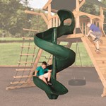 Open Spiral Slide 7' Green w/ Mounting Kit