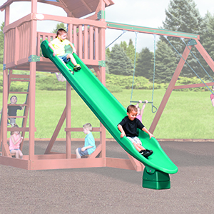 14' Green Rocket Slide for Swings Sets with 7' High Deck
