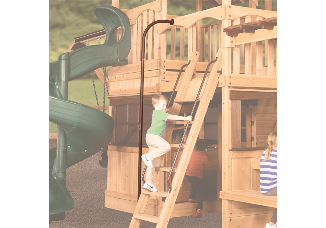 Fireman's Pole - 7' Deck - Mahogany for Outdoor Playsets
