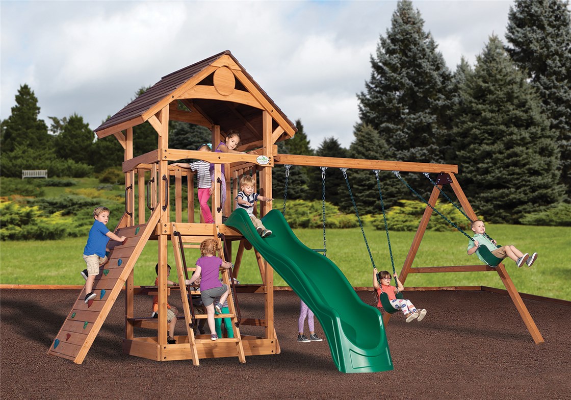Adventure Outlook 1 with Wood Roof Swing Set