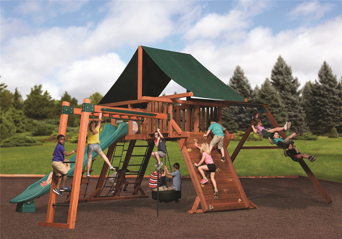 Olympian Peak Jumbo 1 w/ Monkey Bar Cedar Playset