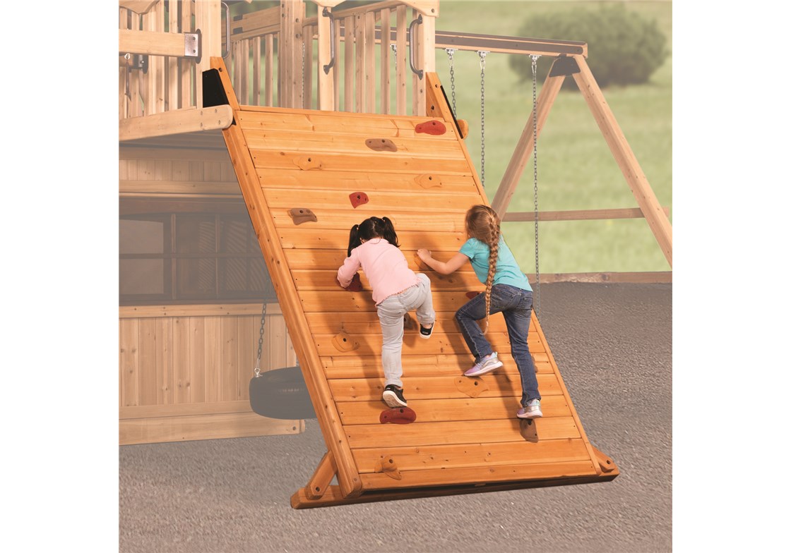 Rock Wall Treehouse XL 6' Deck for Cedar Swing Sets