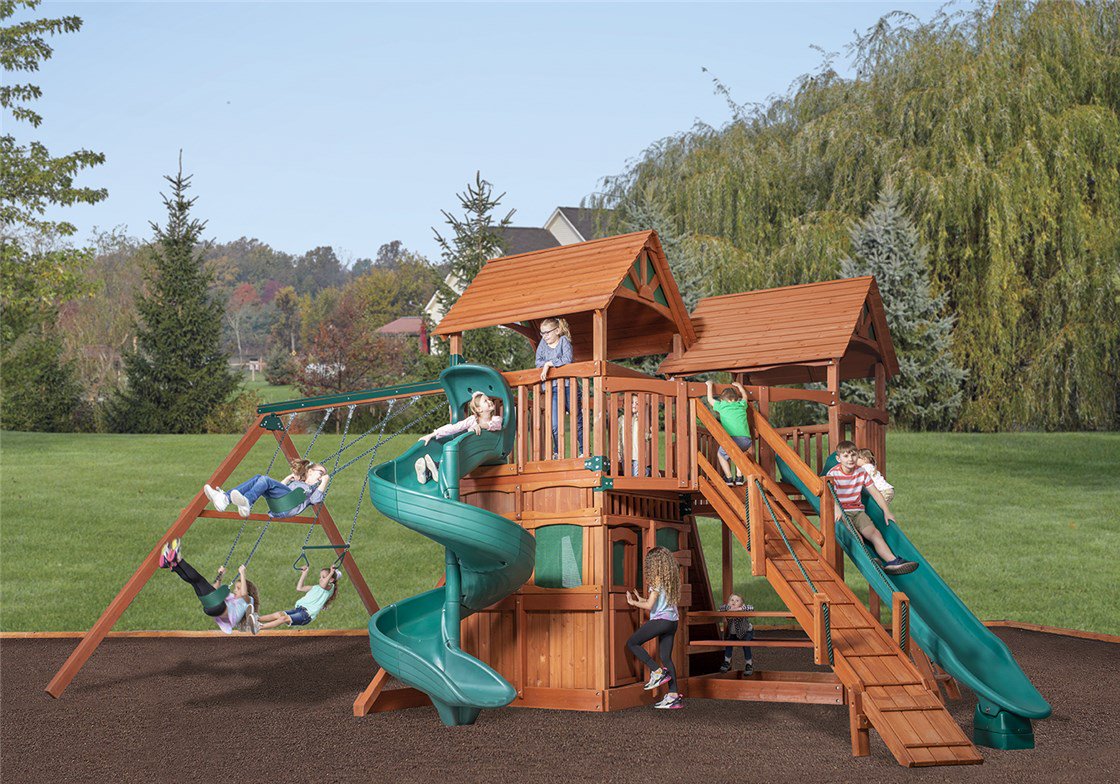 Treehouse Triangle Bridge Combo Swing Set