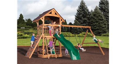 Adventure Outlook 1 with Wood Roof Swing Set