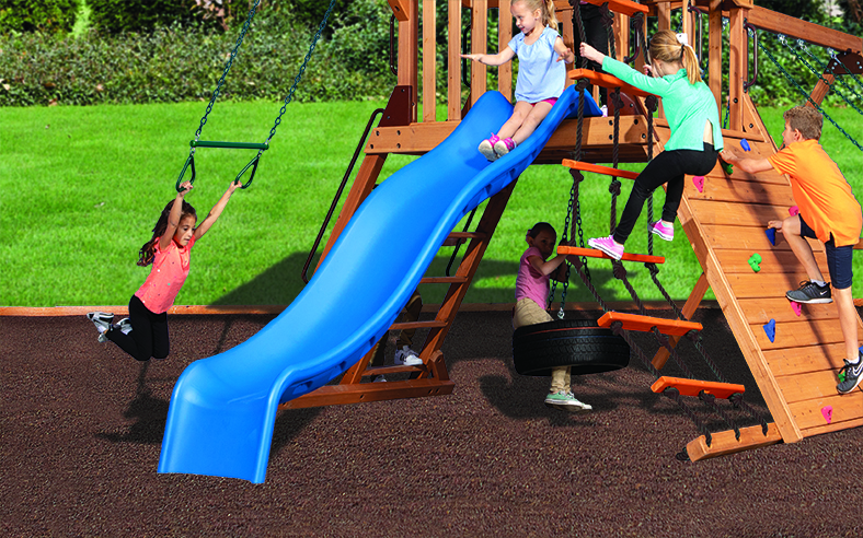 10' Blue Double Wall Wave Slide for Summit Outlook Swing Sets