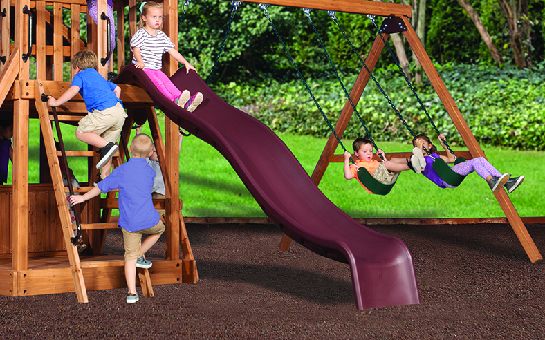 10' Maroon Double Wall Wave Slides for Summit Outlook Swing Sets